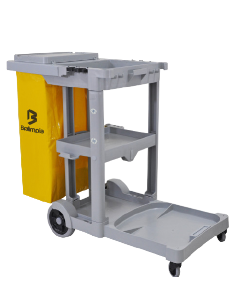 Carro funcional com bolsa Cinza América CF2005P Bralimpia