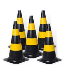 Cone sinalizador 75 cm grande plastico 