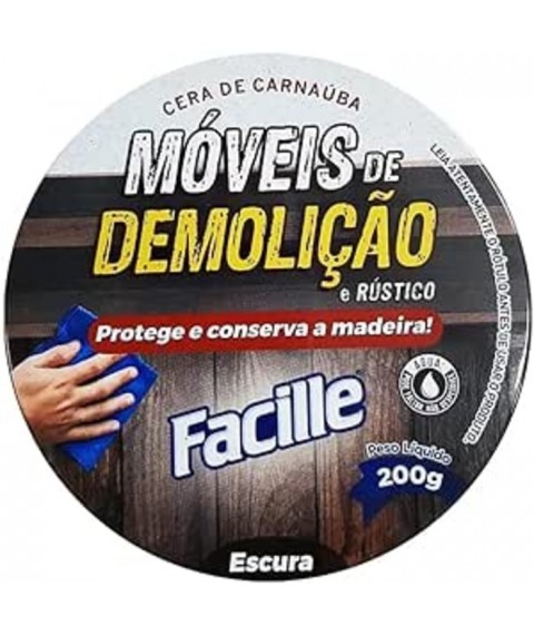 Cêra em pasta p/moveis de demolição escura 200 gr Facille