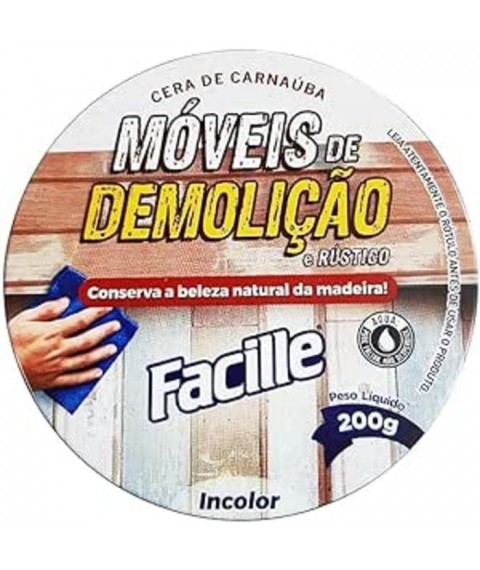 Cêra em pasta p/ móveis de demolição incolor  200 gr Facille