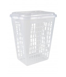 Cesto p/roupa 46 lt CINZA retangular Plasvale 