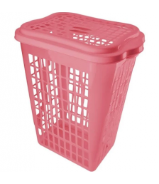 Cesto p/roupa 46 lt ROSA retangular Plasvale 