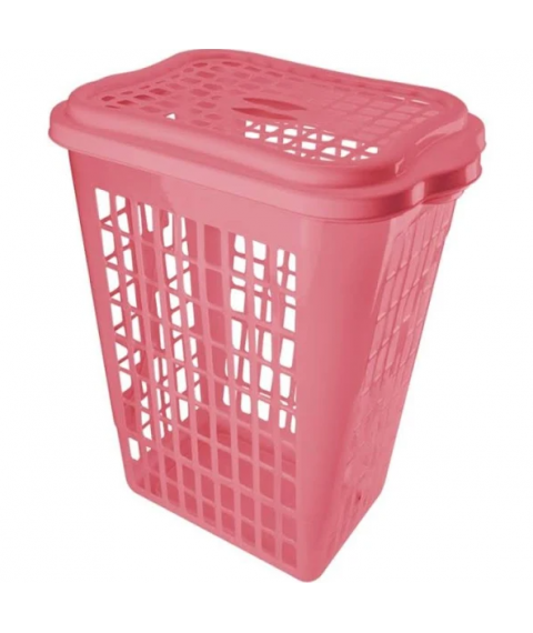Cesto p/roupa 46 lt ROSA retangular Plasvale 
