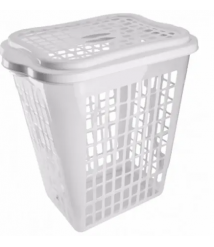 Cesto p/roupa 46 lt TRANSPARENTE retangular Plasvale 