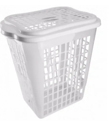 Cesto p/roupa 46 lt TRANSPARENTE retangular Plasvale 