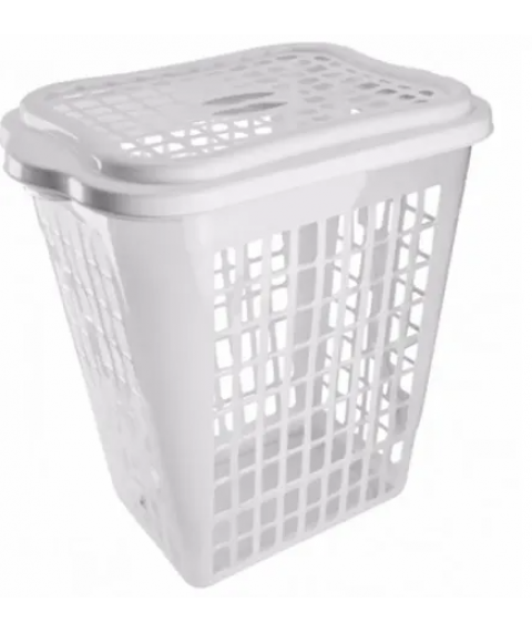 Cesto p/roupa 46 lt TRANSPARENTE retangular Plasvale 