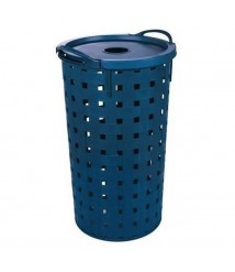Cesto p/roupa 37 lt FITA azul redondo Plasutil 
