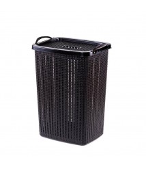 Cesto p/roupa 40 lt TRAMA PRETO retangular Plasutil 