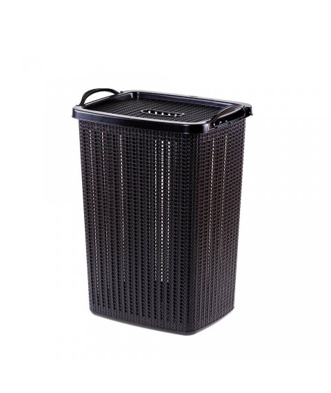 Cesto p/roupa 40 lt TRAMA PRETO retangular Plasutil 