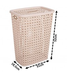 Cesto p/roupa 32 lt TEAR bege retangular Plasutil 