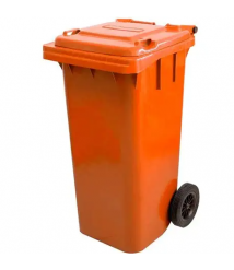 Contentor 120 lt LARANJA c/roda Bralimpia 