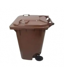 Contentor 120 lt MARROM c/roda Bralimpia 