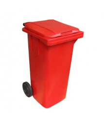 Contentor 120 lt VERMELHO c/roda Bralimpia 