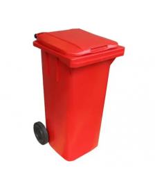 Contentor 240 lt c/roda vermelho Bralimpia 