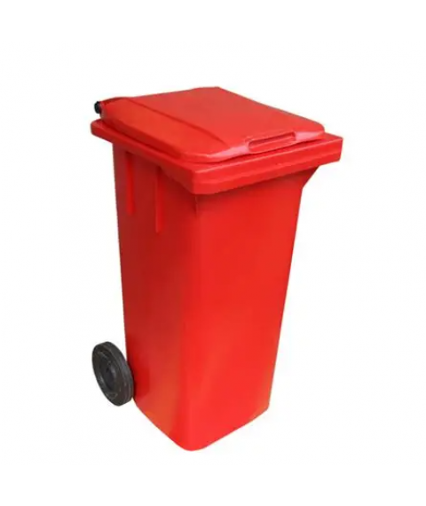 Contentor 120 lt VERMELHO c/roda Bralimpia 