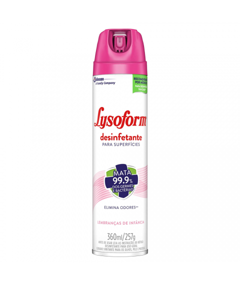 Desinfetante Lysoform LEMBRANCA aerosol 360 ml bactericida