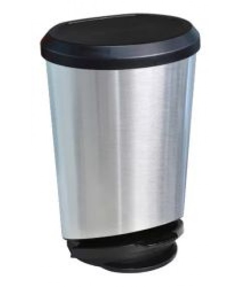 Lix. 10lt pedal e borda INOX Label Toyplast