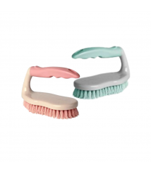 Escova de roupa plástica c/cabo Rosa/Verde Plasvale