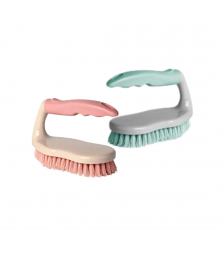 Escova de roupa plástica c/cabo Rosa/Verde Plasvale