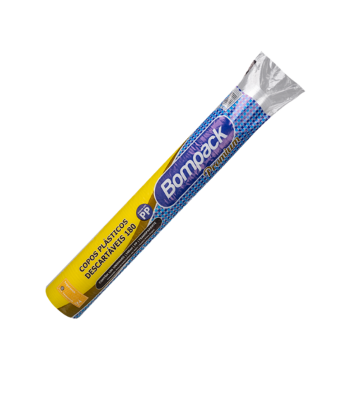 Copo água descartável  transparente c/100 und 180 ml Bompack