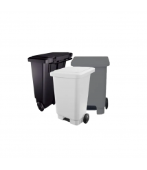 Lix. 100 lt Lar branco pedal roda retangular 13163