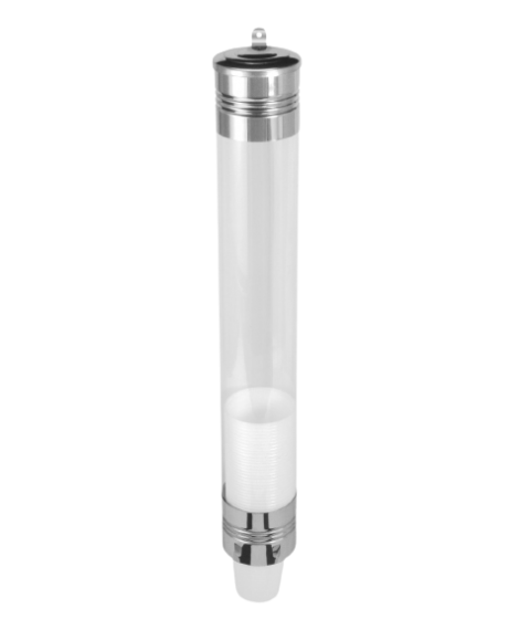 Dispenser água acrílico c/ borda inox 180 ou 200ml  