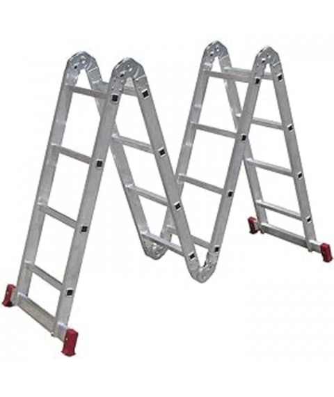 Escada 16 degraus 4x4 sem plataforma Mor aluminio 