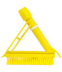 Escovao p/rejuntes c/raspador triangulo AMARELO SEM CABO Bralimpia 