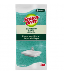 Esponja de louca c/3 verde BANHEIRO Scotch Brite 