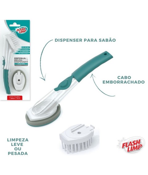 Esponja c/dispenser 120 ml 10x6x26,5 cm Flash Limp