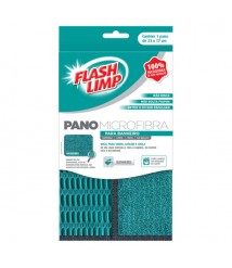 Pano microfibra 23x17 p/BANHEIRO verde Flash Limp FLP6711