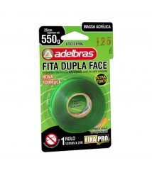 Fita dupla face transparente 12mm x 2 mt (verde) Adelbras
