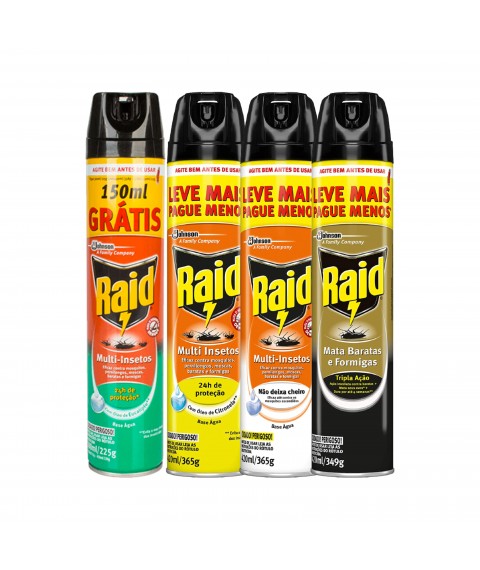 Inseticida RAID aqua protec aerosol 420 ml