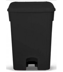 Lix. 100 lt BRALIMPIA PRETA pedal retangular SEM rodas C10PR