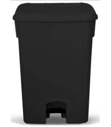 Lix. 100 lt BRALIMPIA PRETA pedal retangular SEM rodas C10PR