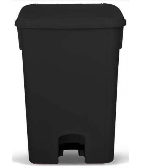 Lix. 100 lt BRALIMPIA PRETA pedal retangular SEM rodas C10PR