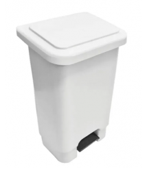 Lix. 100 lt BRALIMPIA BRANCA pedal retangular SEM rodas C10P