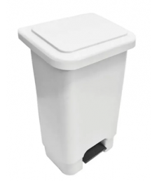Lix. 100 lt BRALIMPIA BRANCA pedal retangular SEM rodas C10P