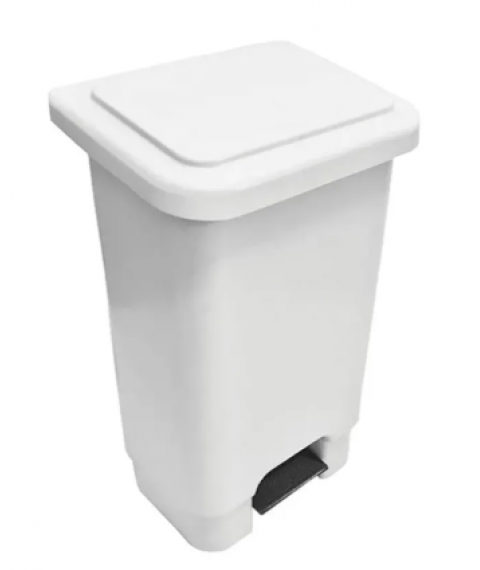 Lix. 100 lt BRALIMPIA BRANCA pedal retangular SEM rodas C10P