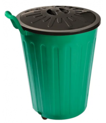 Lix. 100 lt c/roda c/tampa redonda VERDE Toyplast CF100