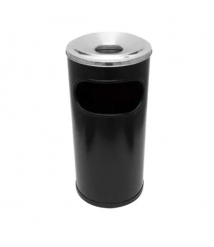 Cinzeiro/Lixeiro PRETO alto plastico c/t alum. 51x24 23 lt