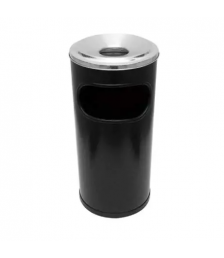 Cinzeiro/Lixeiro PRETO alto plastico c/t alum. 51x24 23 lt