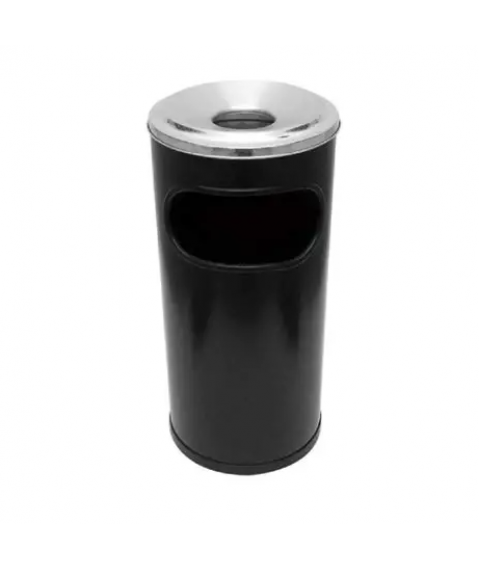 Cinzeiro/Lixeiro PRETO alto plastico c/t alum. 51x24 23 lt