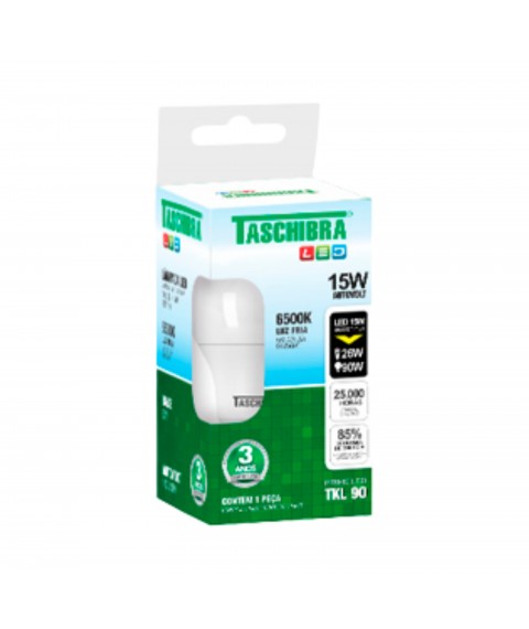 Lâmpada led tkl 90/15 W 6500 k fria branca Taschibra