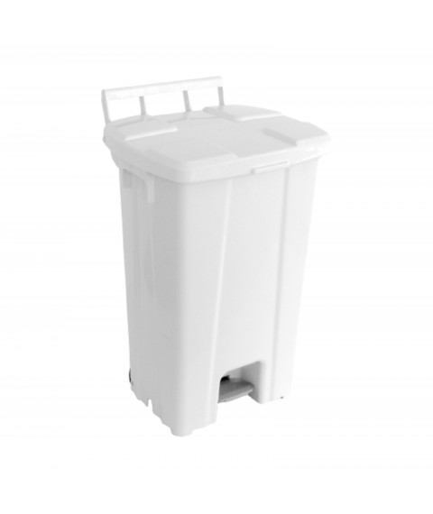 Lix. 100 lt JSN branca pedal quadrada COM roda 927x555x530mm P100B