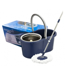 Balde giratorio 12 lt TORNADO 360º c/cesto inox +1refil algodao cabo 1,20mt 