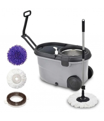 Balde giratorio 14 lt MOVE 360º c/mop algodao/la/escova cabo 1,60mt 