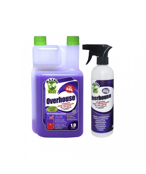 OVERHOUSE 1 lt c/refil limpador uso geral biodegradavel Maxbio