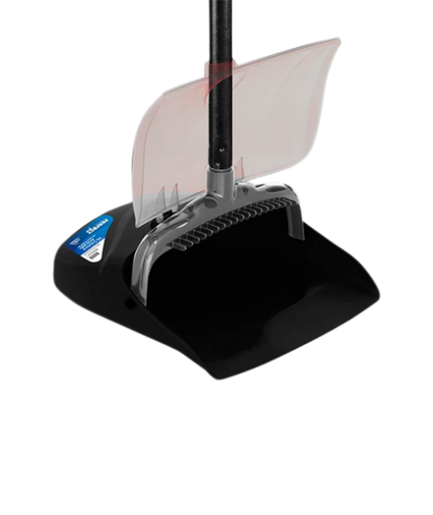 Pa de lixo PERFECT PRETA ARTICULADA c/cabo alto e tampa 972211E