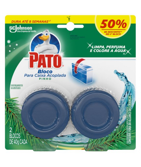 Pedra sanitária acoplada c/2 und VERDE PINHO 40 gr Pato